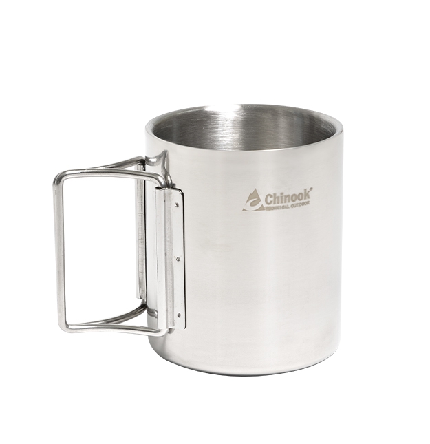 TIMBERLINE DOUBLE-WALL MUG WITH FOLDING HANDLE